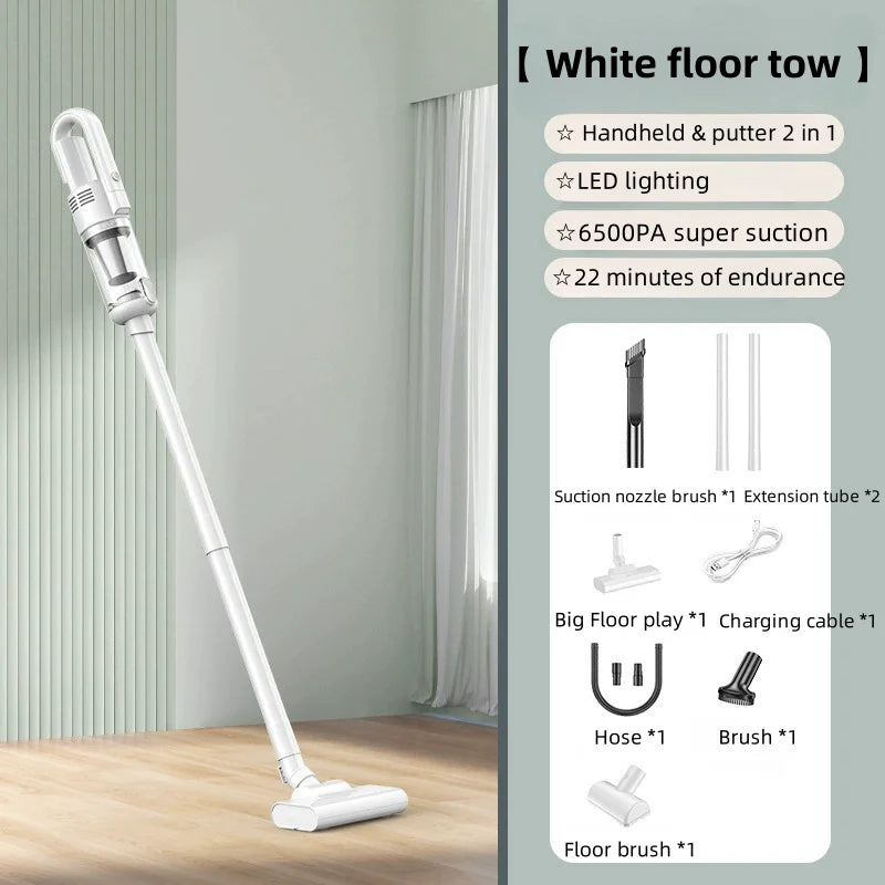 Multifunction Home-appliance 6500Pa Cleaning Machine Powerful Wireless Car Vacuum Cleaner Metal Strainer Portable Handheld