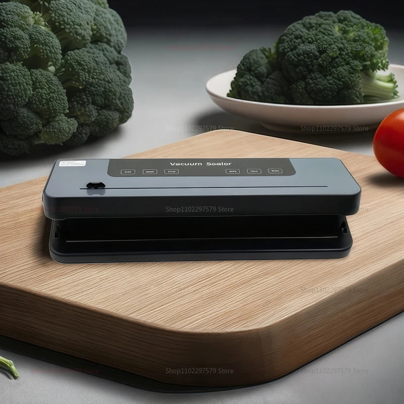 Electric Vacuum Sealer with Built-in Cutter for Food Preservation Sealing Machine Kitchen Dry/Wet Food Packaging Machine