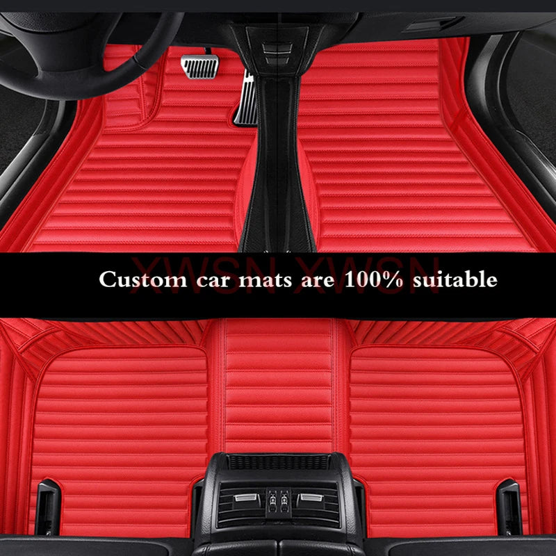 Striped Pu Leather Customized 5D Car Floor Mat for Alfa Romeo Giulia 2015-2021 Stelvio 2016-2021 Interior Accessories Carpet