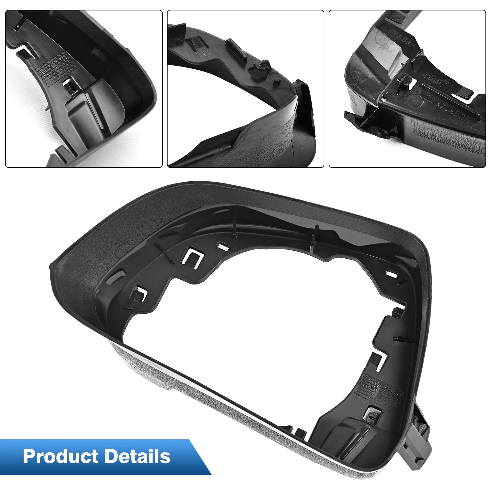 For Tesla Model 3 All Model Wing Rearview Mirror Cover Frame Reversing Mirror Frame Left & Right Exterior Mirror Supporting Ring