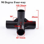 2-30Pcs ID 16mm PVC Pipe Fittings Straight Elbow Tee Garden Water Connector Tent Wardrobe Fixed Fittings Plants Support Joint