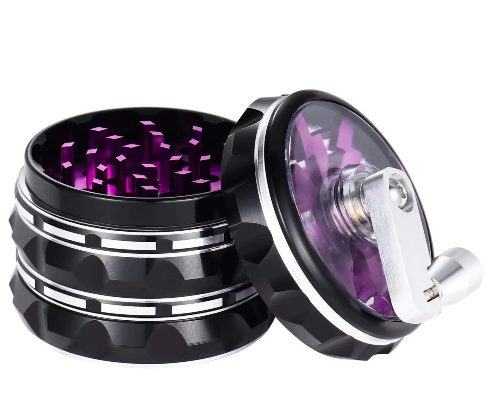 2.5inch Handle Herb Grinder Large 4-layer Manual Pepper Salt Mortar Spice Mill Raw Grass Tobacco Grinder Cigarette Smoking Tool