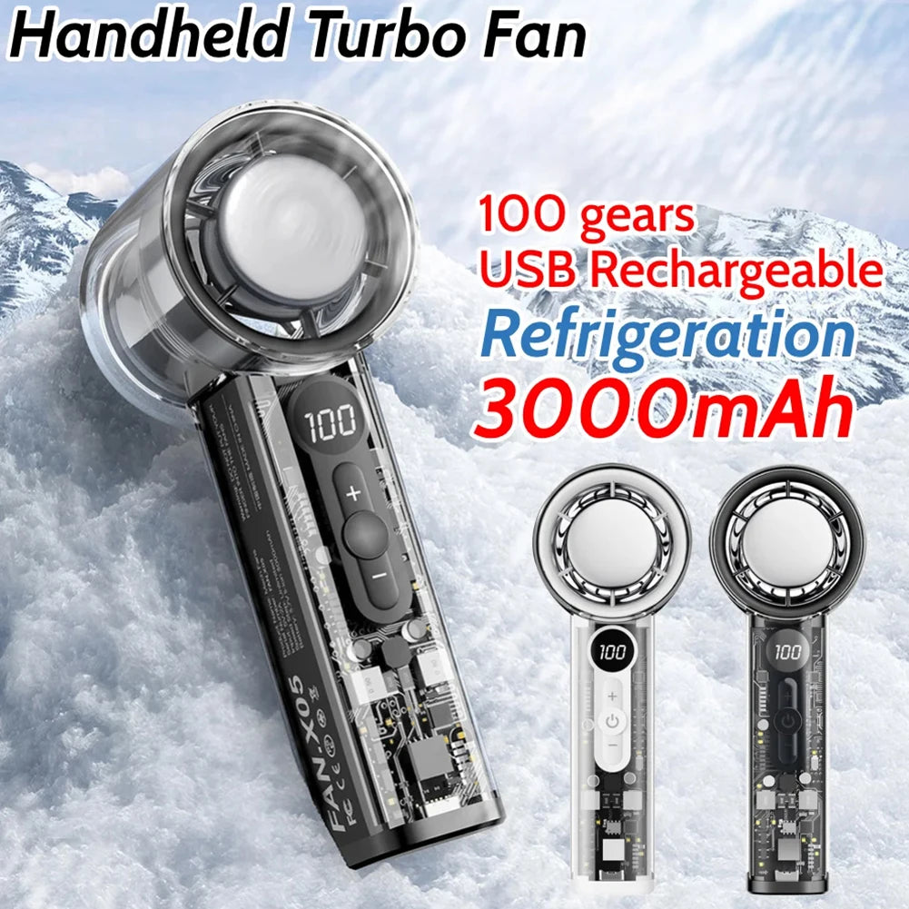 Outdoor Portable Handheld Fan Mini Cooling Rechargeable High capacity