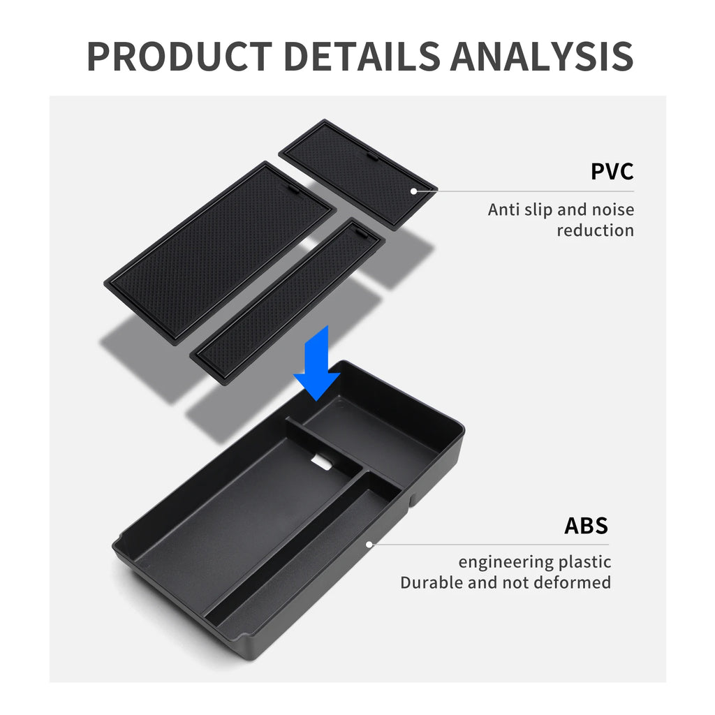 Central Armrest Storage Box Tray for Benz G350 G400 G500 G63 AMG 2019 - 2024 Organizer Accessories Tidying Black