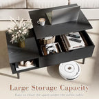 Wood Lift Top Coffee Table with Hidden Compartment and Large Storage Shelf, Lift Tabletop Dining Center Table for Home Living R