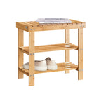 SoBuy FSR02-K shoe rack Bench Shoe Bench made of high quality bamboo with 2 years warranty B50cm