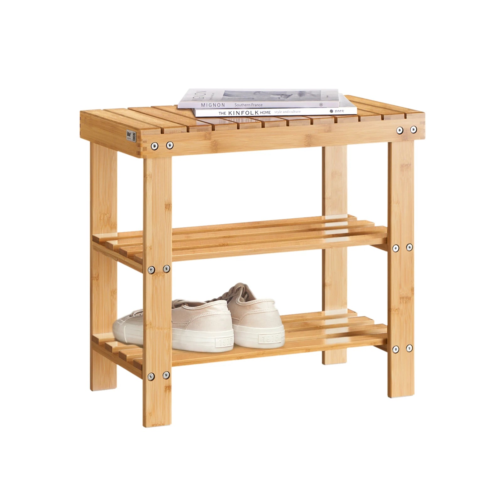 SoBuy FSR02-K shoe rack Bench Shoe Bench made of high quality bamboo with 2 years warranty B50cm