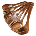 Kitchen Wooden Spoons for Cooking, Easy to Clean, Durable, Smooth with Comfort Grip - Non Toxic Wooden Cooking Utensil Sets