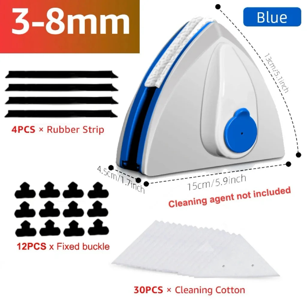 2024 New Magnetic Glass Window Cleaning Tool Water Discharge Double-layer Wiper Household Special Magnetic Window Cleaner