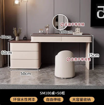 Minimalist Storage Vanity Table Nordic Wooden Luxury Salon Bedroom Dresser Space Saving Beauty Meuble Coiffeuse Furniture