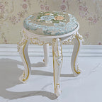 European Fabric Pouf,Modern Round Tea Table Stool, High-Quality Manicure Seat, Living Room Sofa Side Ottoman, Versatile Seating.