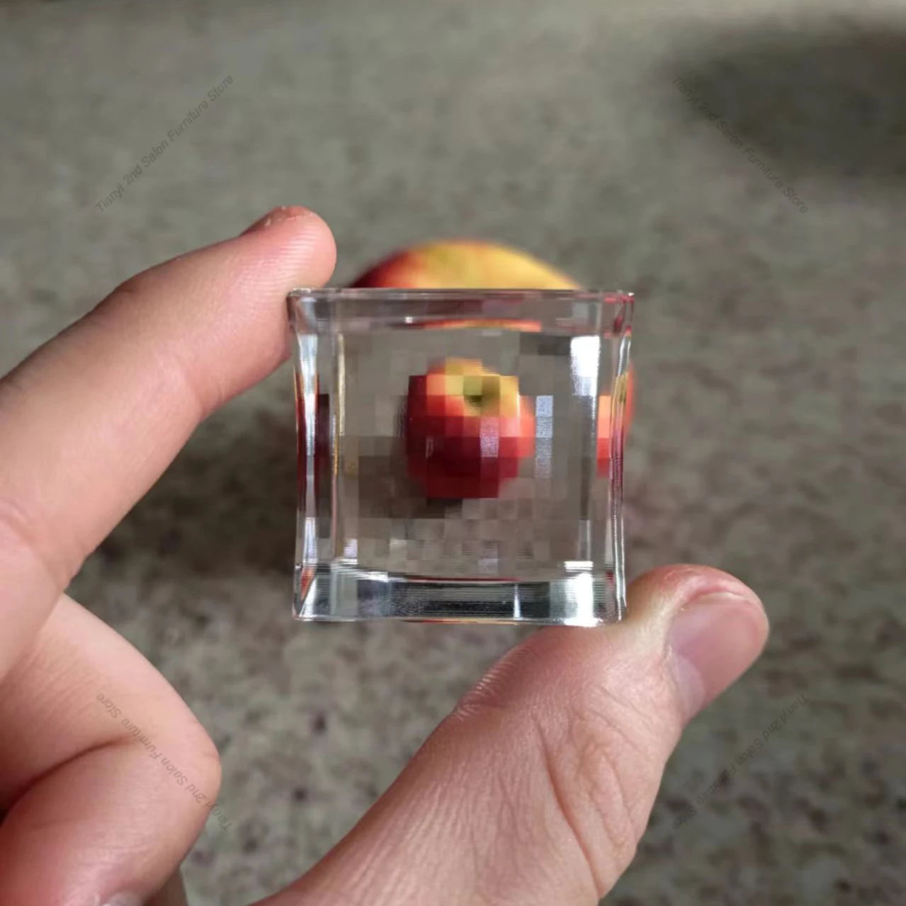 Crystal Pixel Stone Photography Props Gift Unique Premium Gift Pixel Filter Creative Toy for MC Game Players Pixel-world