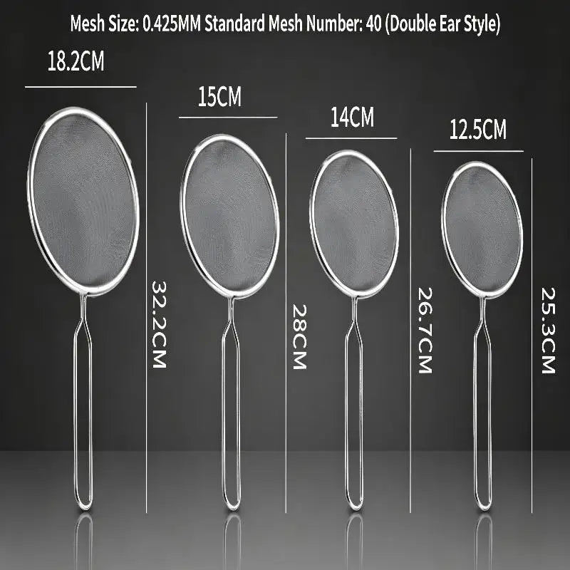 Ergonomic Kitchen Strainer with Non-Slip Handle & Hook Dishwasher Safe for Christmas Recipe Making Pasta Draining