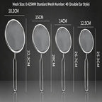 Ergonomic Kitchen Strainer with Non-Slip Handle & Hook Dishwasher Safe for Christmas Recipe Making Pasta Draining