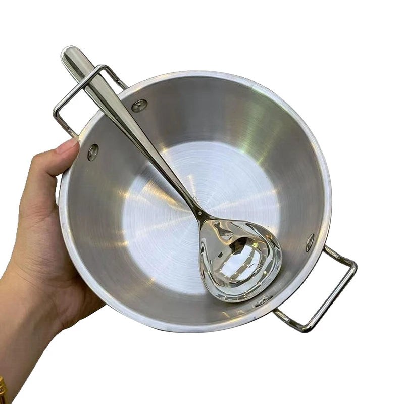 Home Chef Stainless Steel Seafood Rice Pot, Paella Pan, Saucepan, and Snack Plate for Kitchen Use