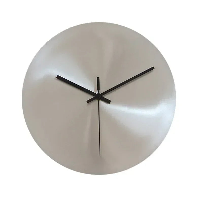 Nordic Minimalist Industrial Style Silver Living Room Clock Without Digital Decoration Clock Modern Circular Clock Decoration