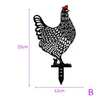1Pc Yard Chicken Decor Ornaments Chicken Art Garden Decor Outdoor Garden Backyard Pile Acrylic Hen Patio Decoration Supplies