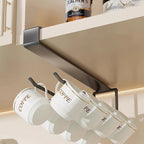 HeMu Kitchen storage rack under the cabinet without punching upside down goblet rack hanging red wine glass multifunctional rack