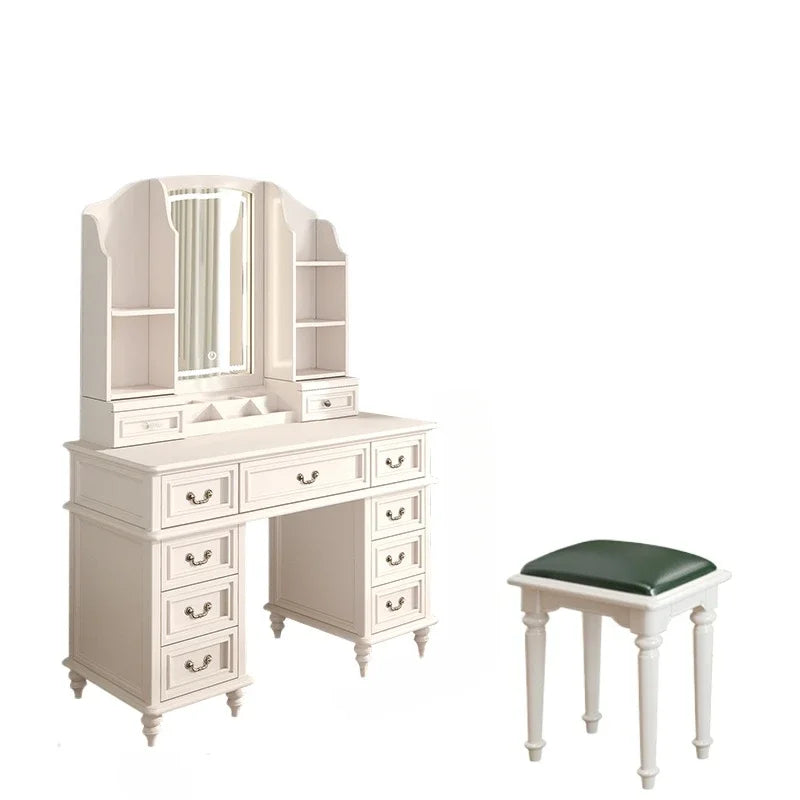 FG11All solid wood custom American light luxury led storage rack dresser large