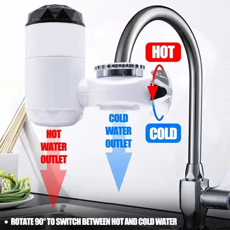 Kitchen Instant Eectric Water Heater Tap Hot Water Faucet Heater Cold Heating Faucet Tankless Instantaneous Water Heater Home
