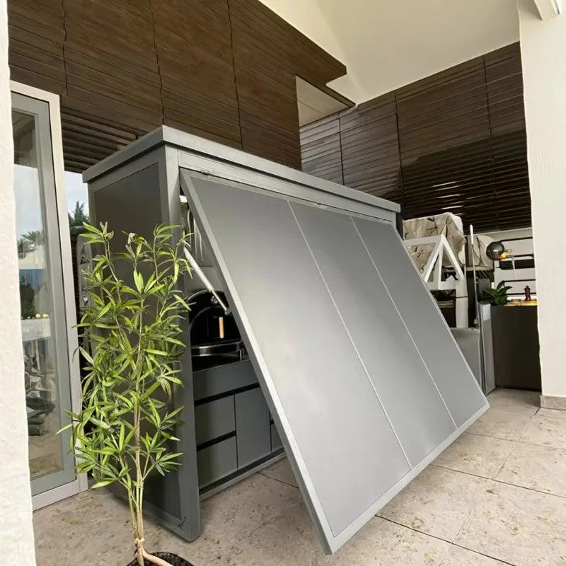Customized Outdoor Kitchen Gas Grill Kitchen Cabinet and BBQ Grill With Shed Outdoor Kitchen Modules