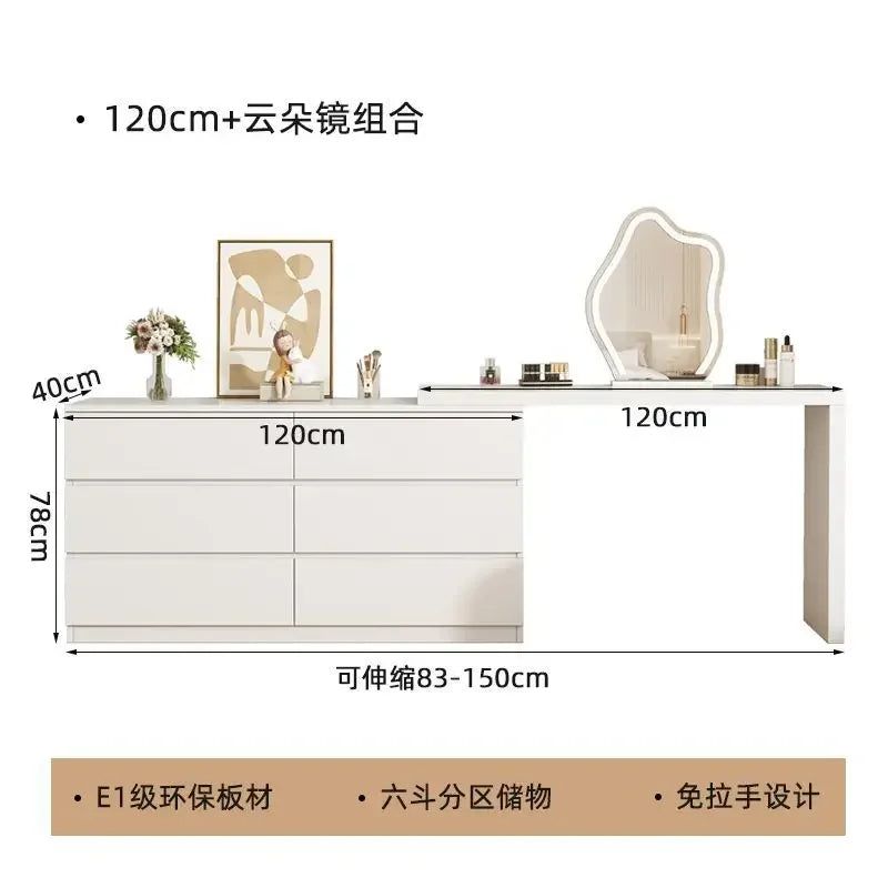 Luxury Dressing Table Drawer White Makeup Mirror Corner Desk Dresser Table Cabinet Organizers Storage Penteadeira Home Furniture