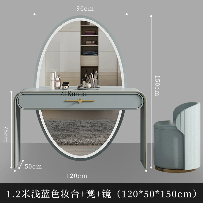 Solid wood dresser, storage cabinet, integrated bedroom, small dressing table, high-end dressing table