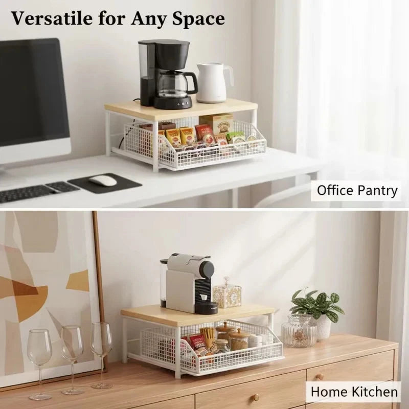 Microwave Shelf Organizer Modern Space Saving Kitchen Countertop Rack for Home Appliance Storage Stylish Design