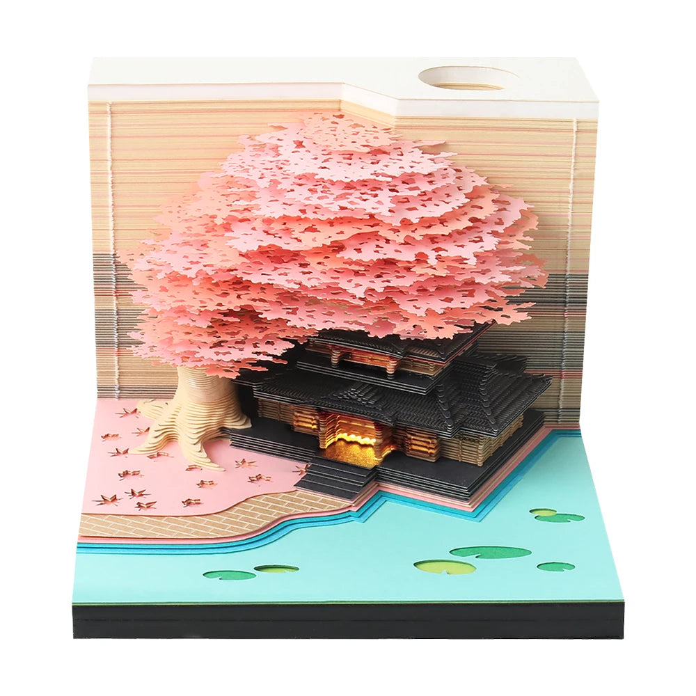 Omoshiroi 3D Calendar 2026 Mushroom 3D Notepad Led Memo Pad Note Paper Art 3D Sticky Note Blocks Office Accessories Novelty Gift