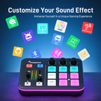 MAONO G1 NEO Gaming Audio Mixer,Custom Sound Effects RGB Streaming with XLR Microphone Audio Interface,for Game Voice,Podcast