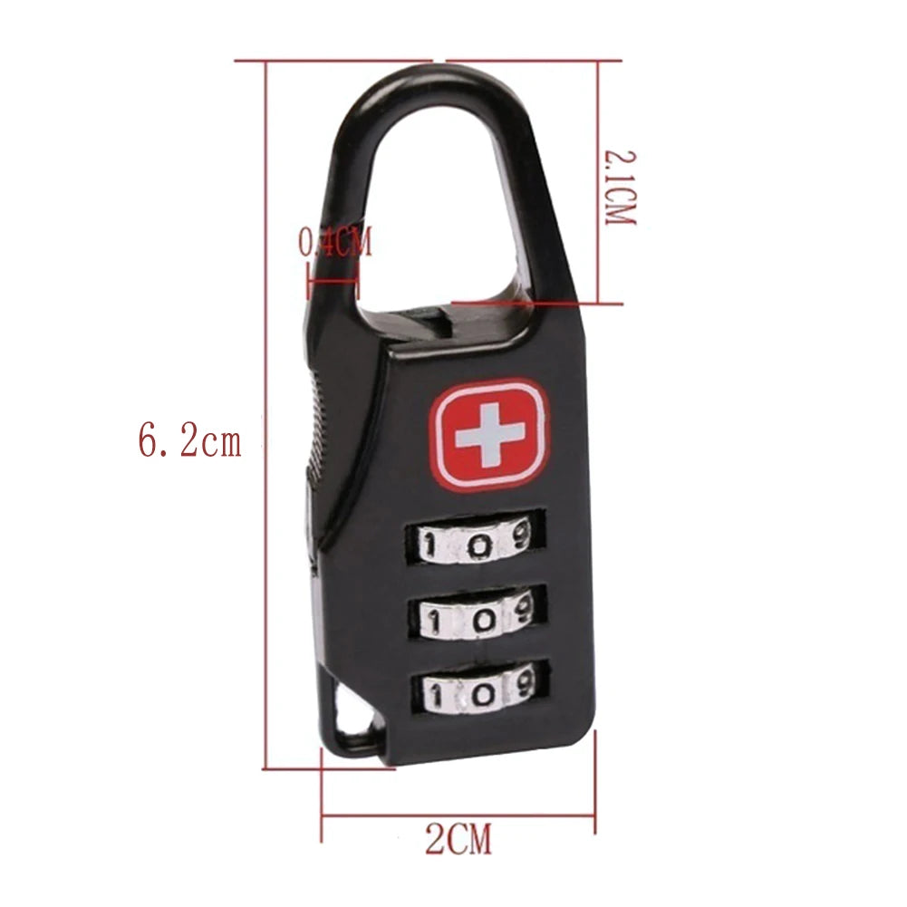 1-20Pcs Mini Alloy Safe Lock Padlock Outdoor Travel Luggage Backpack Handbag Zipper Lock Anti Theft Combination Code Number Lock