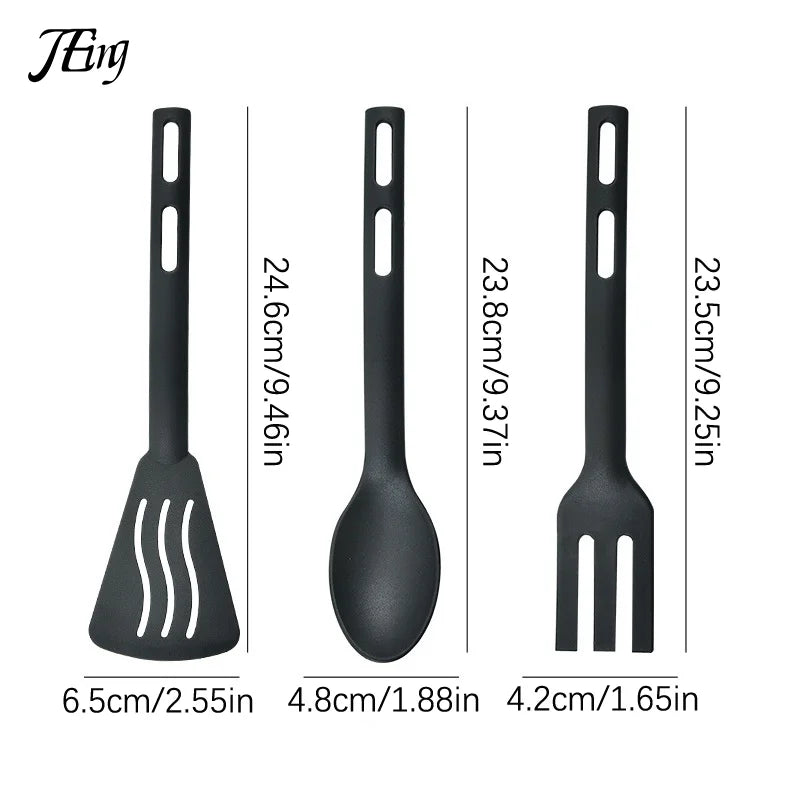 Utensils Set Serving Cooking Kitchen Cutlery Spoons Nylon Kit Spatula Tableware Portable Camping Plastic Slotted Flatware