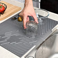 Kitchen Dish Drying Silicone Mat Raised Stripes Outlet Design Countertop Sink Draining Pad Non-slip Tableware Insulating Mat