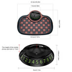 Car Dashboard Mat with Parking Number Plate Car Dash Grip Pad Anti-Shake Rotating Car Phone Holder Anti-Slip Car Accessories