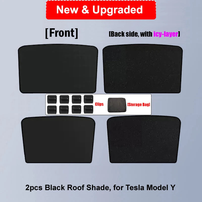 Privacy Full Cover Car Sunshade For Tesla Model Y 2024 Glass Roof Sun Shade Window Sunroof UV Shield Camping Travel Accessories