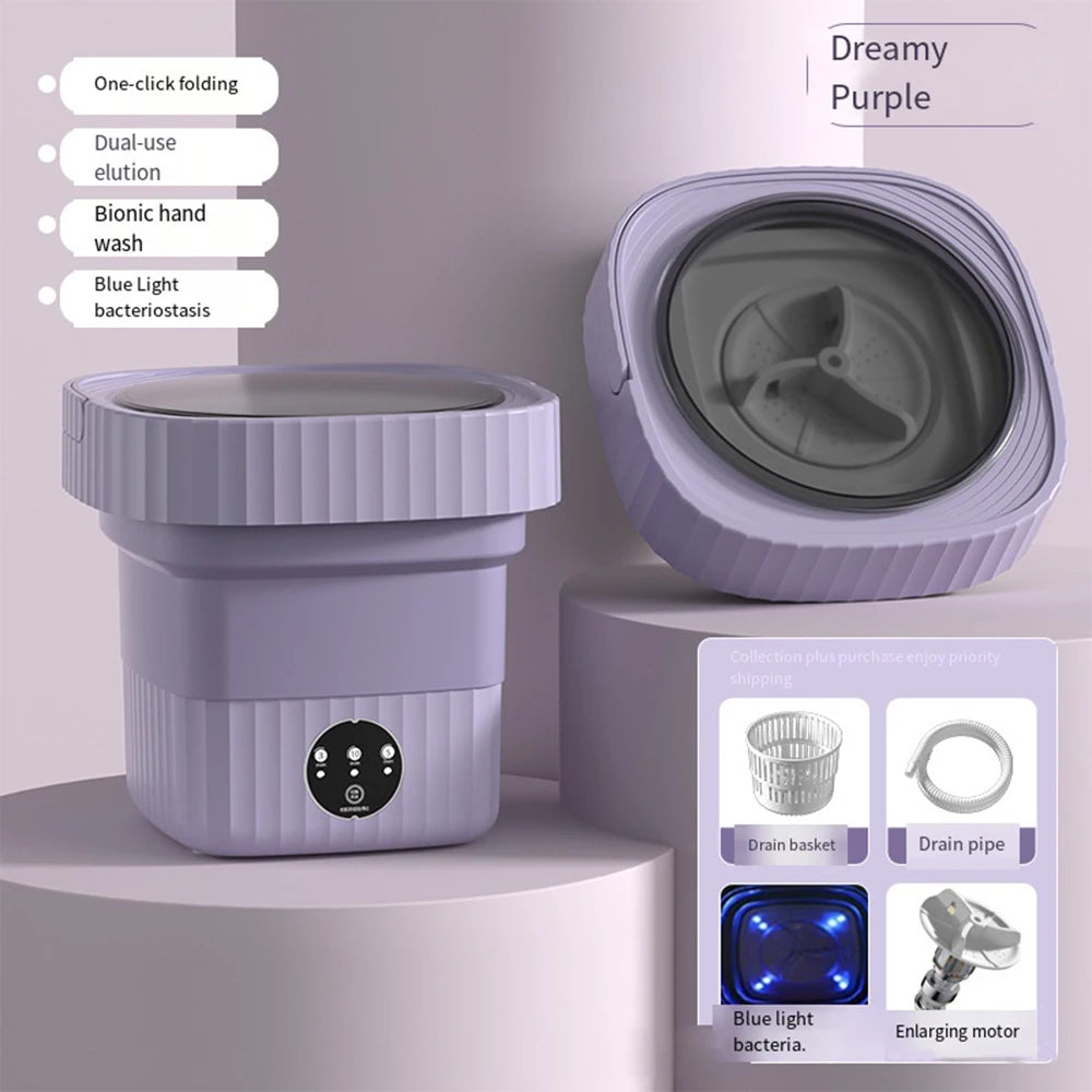6L 11L Folding Portable Washing Machine Big Capacity with Spin Dryer B