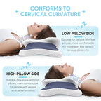 Memory Foam Pillow Cervical Pillow Relieves Neck Pain Contoured Ergonomic Orthopedic Neck Support Side Dorsal Stomach Sleepers
