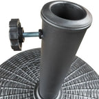 22lb Black Round Coated Resin Patio Umbrella Base, Holds Patio Umbrellas Securely