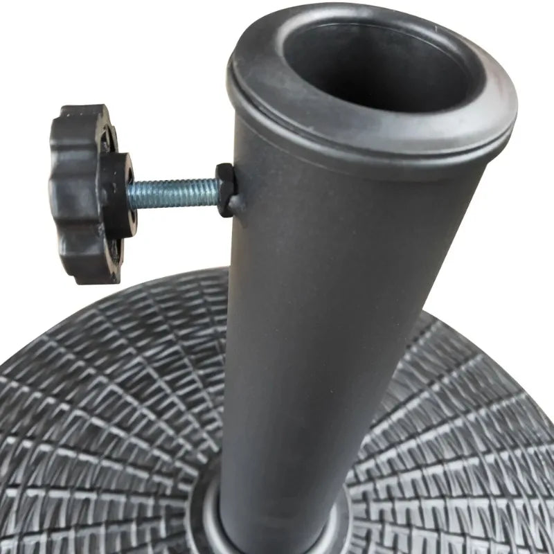 22lb Black Round Coated Resin Patio Umbrella Base, Holds Patio Umbrellas Securely