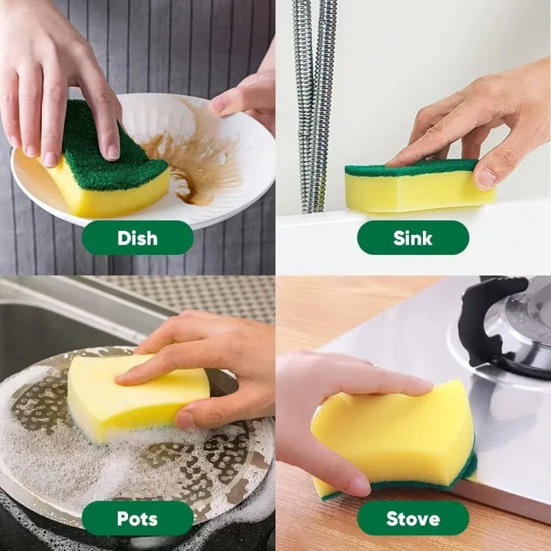 Magic Double-sided Highly Absorbent Sponge Kitchen Clean Pot Rust Stain Sponges Grease Cleaning Brush Cleaner Tools Wholesale