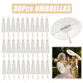 6-120Pcs 33inch Paper Umbrellas for Wedding Guest White Paper Parasol Umbrellas for Guests Wedding Photography Props with Fans
