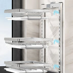 Kitchen Dish Rack Wall Mounted Multifunctional Storage Rack No-hole Cupboard with Chopsticks Knives Plates Draining Storage