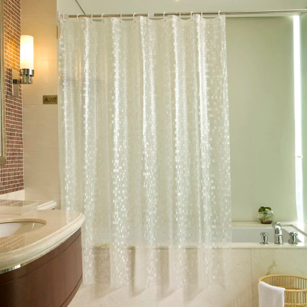 3D Transparent Shower Curtains PVC Bathroom Curtains with Hooks Waterproof Clear Bath Curtains for Bathroom Shower Curtain