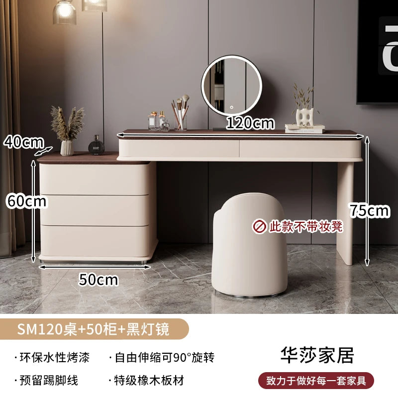 Makeup Mirror Wooden Dresser Set Bedroom Brown Natural Modern Vanity Dressers Nordic Storage Drawer Coiffeuse House Accessories