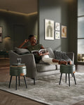 VASAGLE EKHO Collection - Storage Ottoman, Dressing Table Stool, Synthetic Leather with Stitching and steel Legs, Loads 150