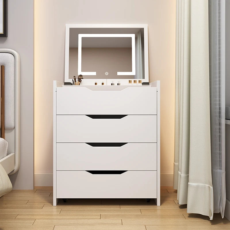 Modern Nordic Vanity Table Drawers Storage Trendy Organizer Vanity Table With Mirror Bedroom Coiffeuse De Chambre Furniture