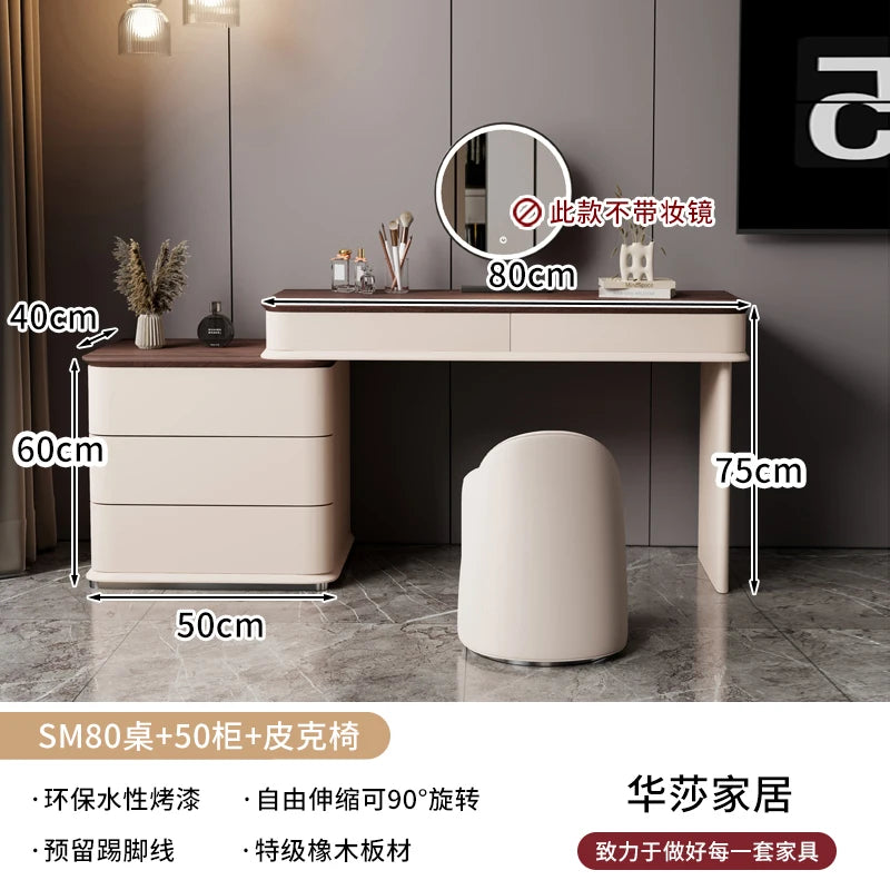 Makeup Mirror Wooden Dresser Set Bedroom Brown Natural Modern Vanity Dressers Nordic Storage Drawer Coiffeuse House Accessories