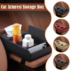 Car Armrest Box Heightening Pad Multifunctional Storage Box Water Cup Case Luxury Vehicle Storage Tissue Holder Organizer N3F6