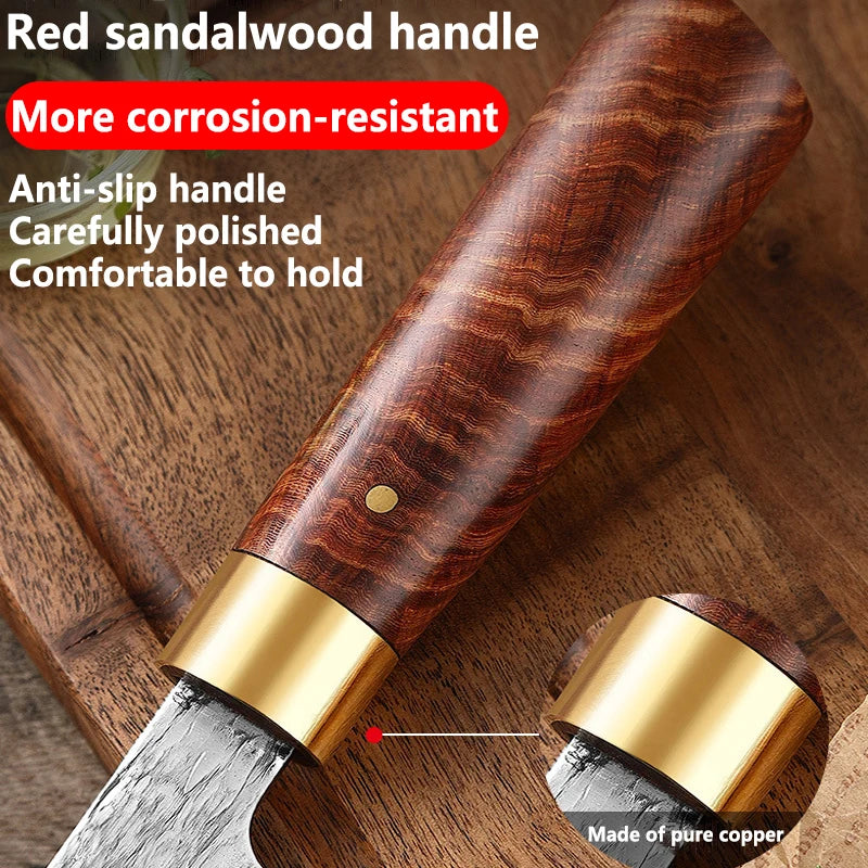Japanese-style kitchen knife, kitchen cooking accessories, hand-forged stainless steel multi-purpose knife, gift box included