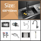 304 Stainless Steel Kitchen Sink Topmount Single Bowl Wash Basin For Home Fixture Drain Accessories Single Slot Kichen Sink